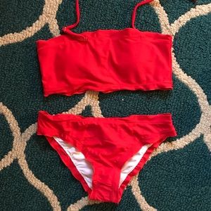 Shein two piece red bathing suit bikini